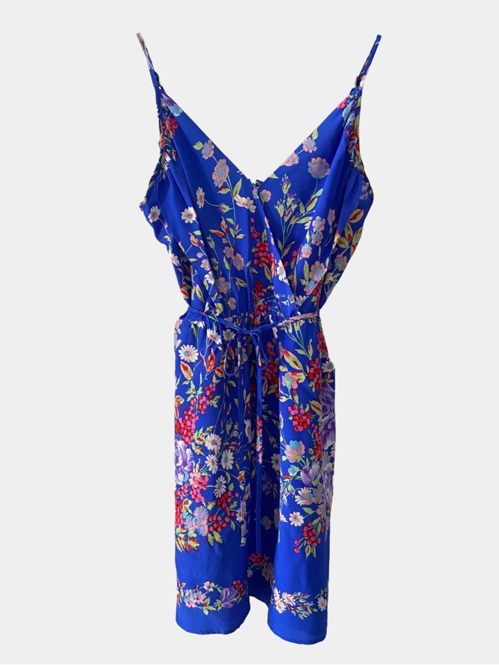 Vintage Yumi Kim Royal Blue Floral Slip Dressi